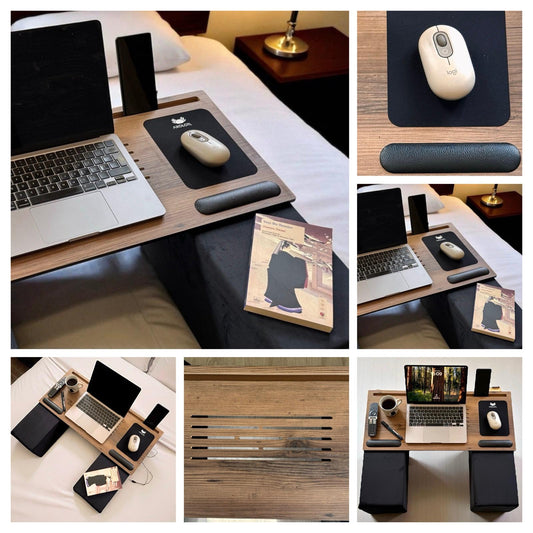 Axolotl Throne – Extra Wide Ergonomic Laptop & Couch Desk with Cushions for Laptops and Wireless Peripherals