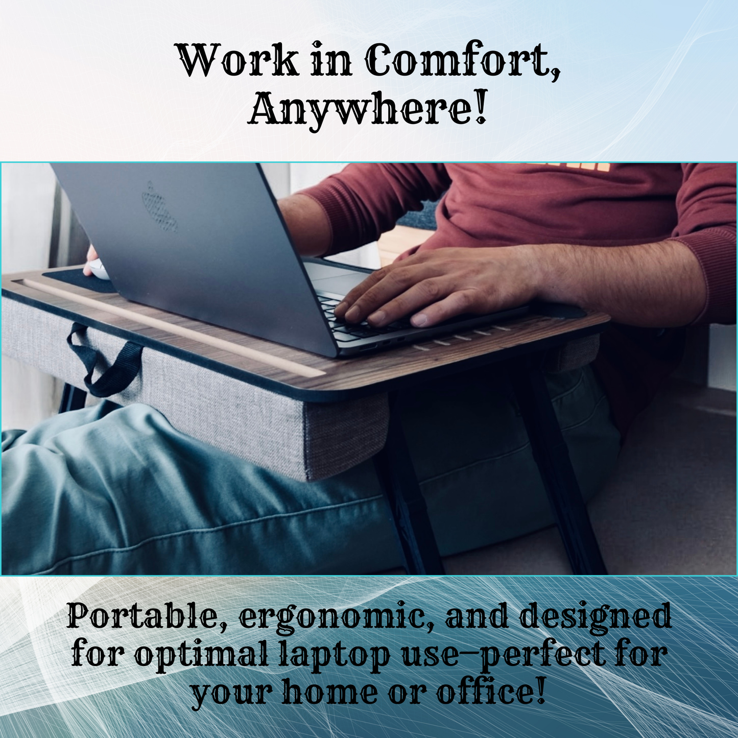 Axolotl Supply Plus Ladin Laptop Stand with Cushion and Fold Away Bed Tray