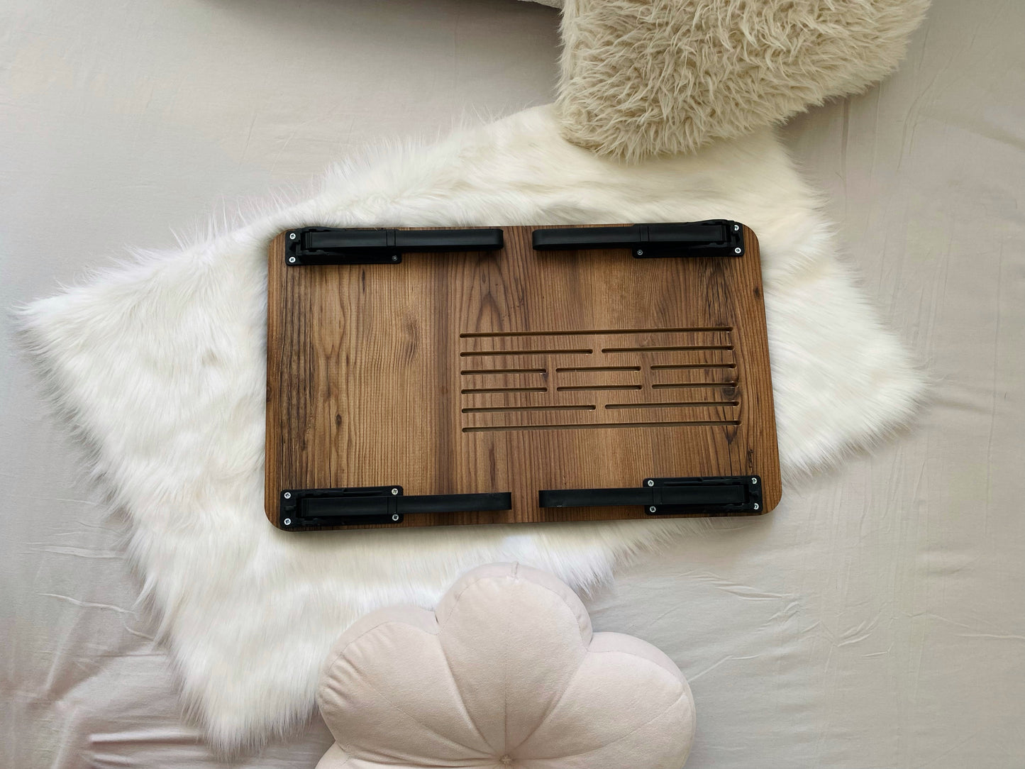 Axolotl Fold Away Bed Tray Ladin - Lap Desk with Mouse Pad - Bed Desk - Foldable Lap Tray - Breakfast Tray with Phone Compartment - Gift