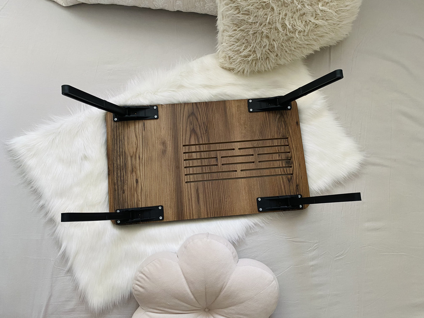 Axolotl Fold Away Bed Tray Ladin - Lap Desk with Mouse Pad - Bed Desk - Foldable Lap Tray - Breakfast Tray with Phone Compartment - Gift
