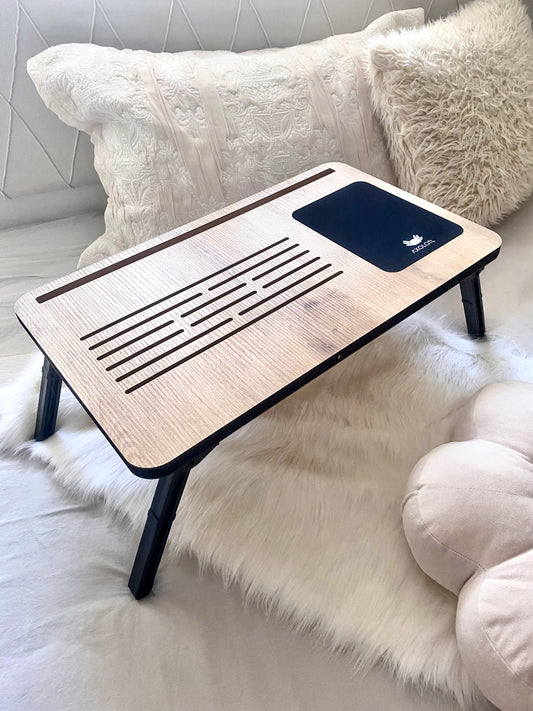 Axolotl Fold Away Bed Tray Safir - Lap Desk with Mouse Pad - Bed Desk - Foldable Lap Tray - Breakfast Tray with Phone Compartment - Gift (Kopya)